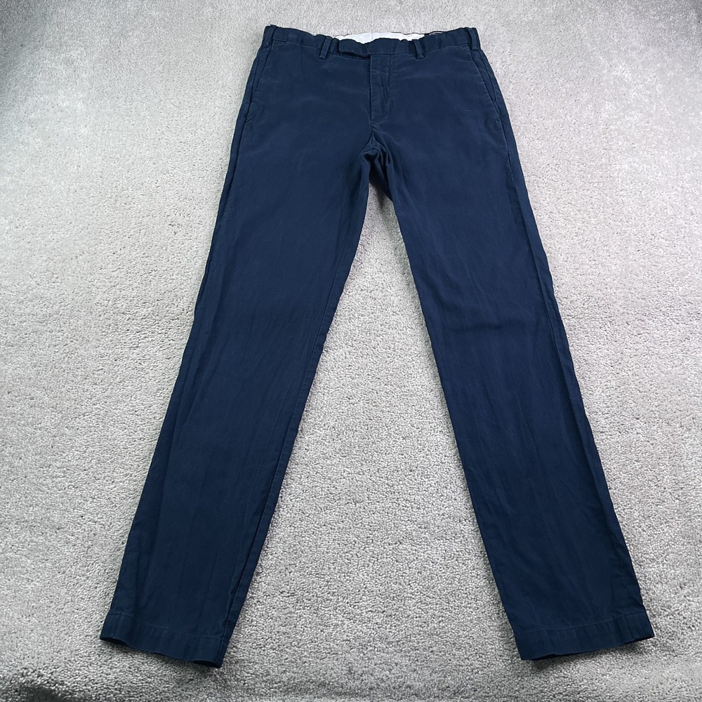 Polo Ralph Lauren Pants Mens 30x32 Blue Straight Fit Cotton Chino Trousers